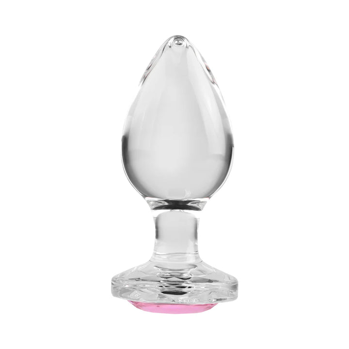 Large Pink Gem Glass Anal Plug