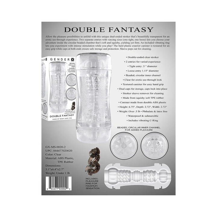 Double Fantasy Dual Entry Stroker and Vibrating C-Ring