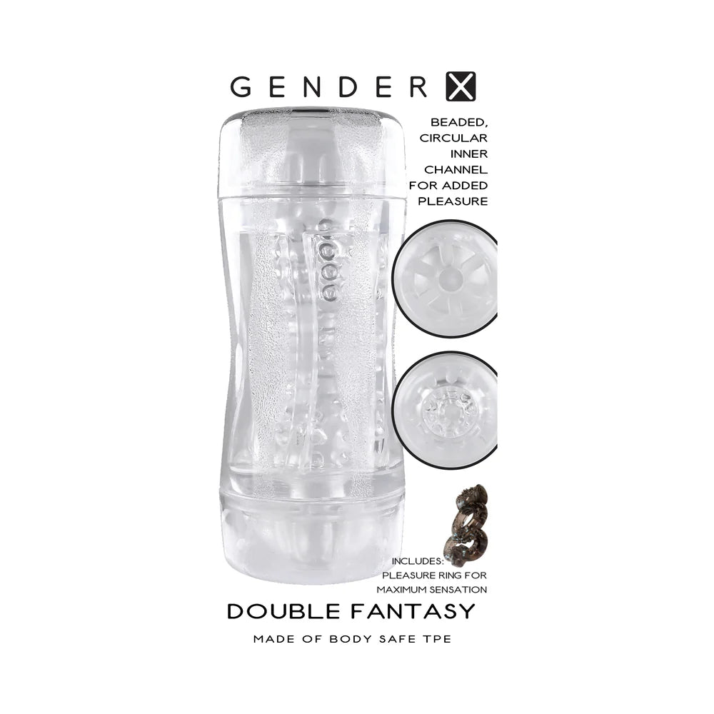 Double Fantasy Dual Entry Stroker and Vibrating C-Ring