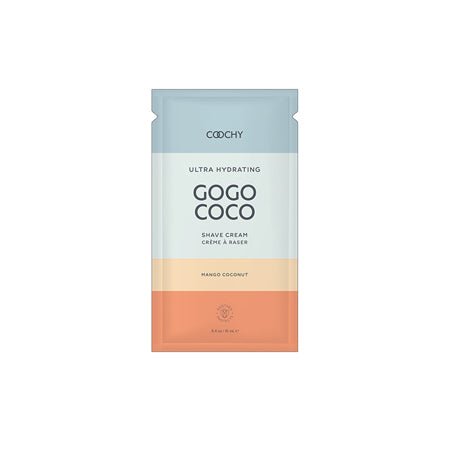 Coochy Ultra Hydrating Shave Cream Mango Coconut .35 fl oz./10 ml Foil 24-Piece Bulk Bag - Pure Bliss World